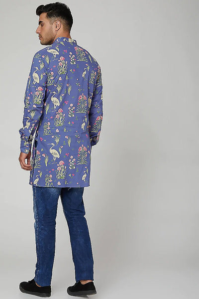 Cobalt Floral Kurta Indian Clothing in Denver, CO, Aurora, CO, Boulder, CO, Fort Collins, CO, Colorado Springs, CO, Parker, CO, Highlands Ranch, CO, Cherry Creek, CO, Centennial, CO, and Longmont, CO. NATIONWIDE SHIPPING USA- India Fashion X