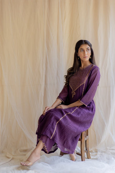 The Aubergine Fridaus Kurta Set - Indian Clothing in Denver, CO, Aurora, CO, Boulder, CO, Fort Collins, CO, Colorado Springs, CO, Parker, CO, Highlands Ranch, CO, Cherry Creek, CO, Centennial, CO, and Longmont, CO. Nationwide shipping USA - India Fashion X