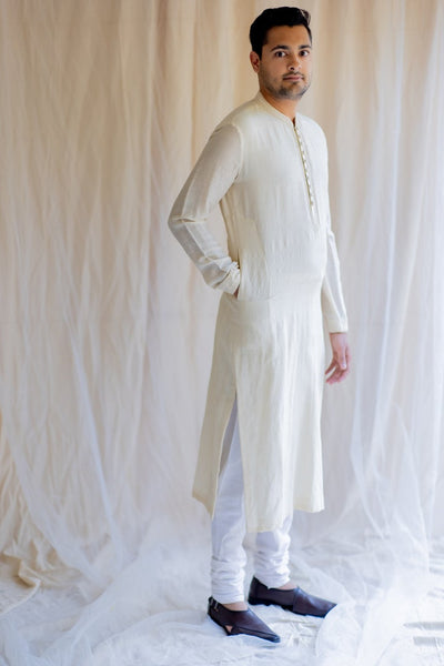 White Ivory Muga Kurta Indian Clothing in Denver, CO, Aurora, CO, Boulder, CO, Fort Collins, CO, Colorado Springs, CO, Parker, CO, Highlands Ranch, CO, Cherry Creek, CO, Centennial, CO, and Longmont, CO. NATIONWIDE SHIPPING USA- India Fashion X