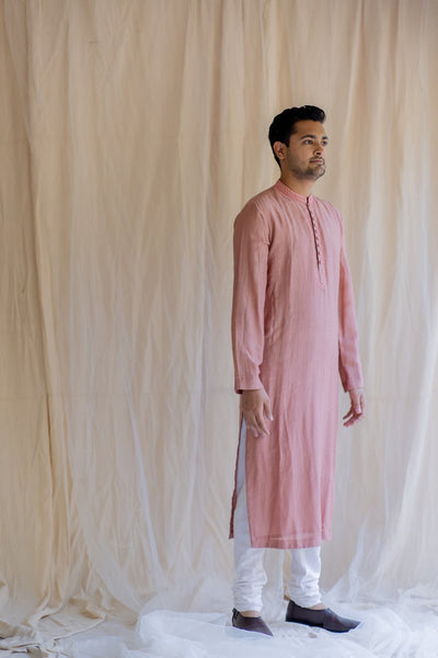 Blush Muga kurta Indian Clothing in Denver, CO, Aurora, CO, Boulder, CO, Fort Collins, CO, Colorado Springs, CO, Parker, CO, Highlands Ranch, CO, Cherry Creek, CO, Centennial, CO, and Longmont, CO. NATIONWIDE SHIPPING USA- India Fashion X