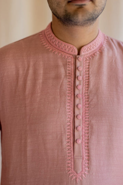 Blush Muga kurta Indian Clothing in Denver, CO, Aurora, CO, Boulder, CO, Fort Collins, CO, Colorado Springs, CO, Parker, CO, Highlands Ranch, CO, Cherry Creek, CO, Centennial, CO, and Longmont, CO. NATIONWIDE SHIPPING USA- India Fashion X