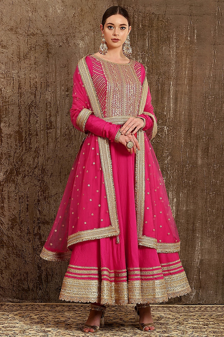 Fuchsia Zardosi Anarkali Set - Indian Clothing in Denver, CO, Aurora, CO, Boulder, CO, Fort Collins, CO, Colorado Springs, CO, Parker, CO, Highlands Ranch, CO, Cherry Creek, CO, Centennial, CO, and Longmont, CO. Nationwide shipping USA - India Fashion X