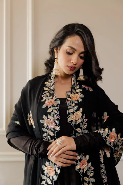 Black Kali Anarkali Set Indian Clothing in Denver, CO, Aurora, CO, Boulder, CO, Fort Collins, CO, Colorado Springs, CO, Parker, CO, Highlands Ranch, CO, Cherry Creek, CO, Centennial, CO, and Longmont, CO. NATIONWIDE SHIPPING USA- India Fashion X
