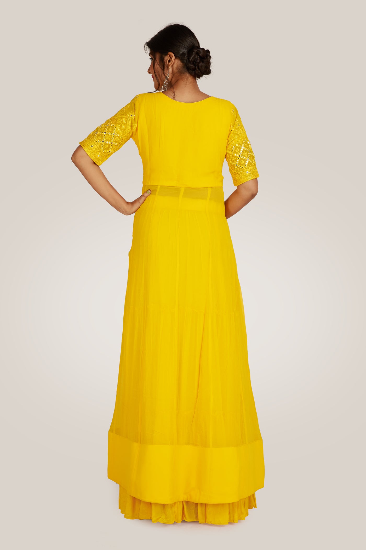 Yellow Palazzo Set - Indian Clothing in Denver, CO, Aurora, CO, Boulder, CO, Fort Collins, CO, Colorado Springs, CO, Parker, CO, Highlands Ranch, CO, Cherry Creek, CO, Centennial, CO, and Longmont, CO. Nationwide shipping USA - India Fashion X