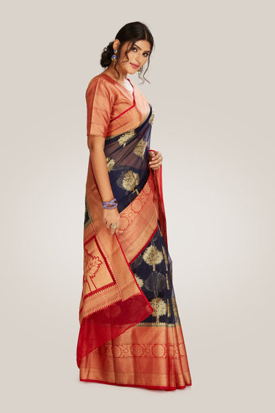 Fine Organza Tissue Saree - Indian Clothing in Denver, CO, Aurora, CO, Boulder, CO, Fort Collins, CO, Colorado Springs, CO, Parker, CO, Highlands Ranch, CO, Cherry Creek, CO, Centennial, CO, and Longmont, CO. Nationwide shipping USA - India Fashion X