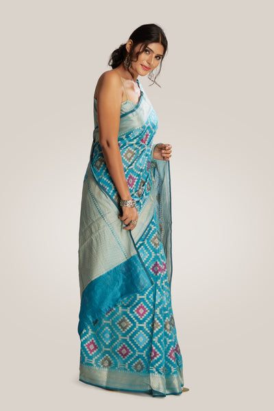 Ethnic Motif Silk Saree - Indian Clothing in Denver, CO, Aurora, CO, Boulder, CO, Fort Collins, CO, Colorado Springs, CO, Parker, CO, Highlands Ranch, CO, Cherry Creek, CO, Centennial, CO, and Longmont, CO. Nationwide shipping USA - India Fashion X