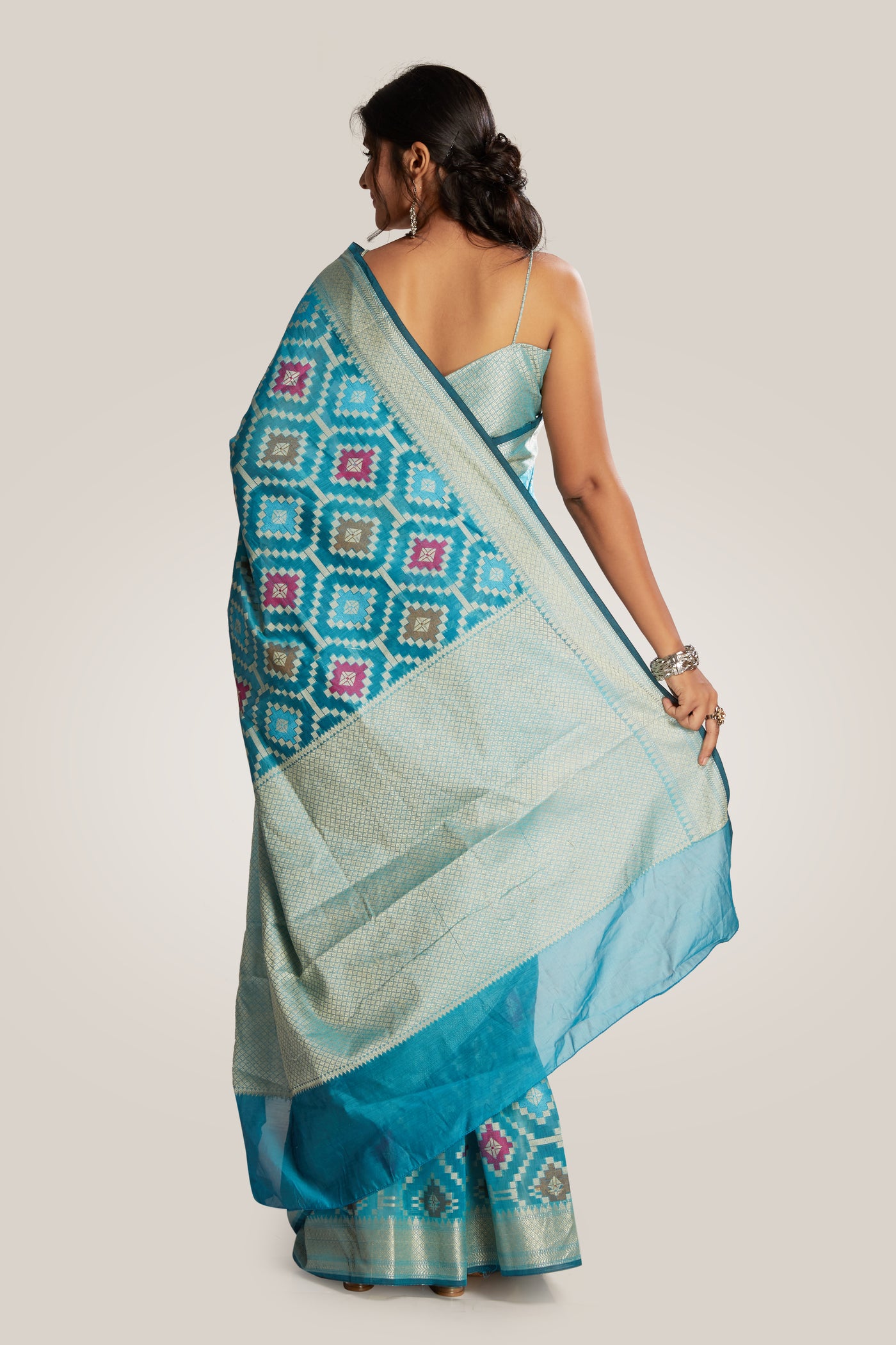 Ethnic Motif Silk Saree - Indian Clothing in Denver, CO, Aurora, CO, Boulder, CO, Fort Collins, CO, Colorado Springs, CO, Parker, CO, Highlands Ranch, CO, Cherry Creek, CO, Centennial, CO, and Longmont, CO. Nationwide shipping USA - India Fashion X