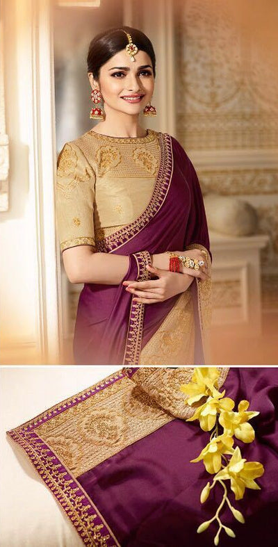 Wine and gold traditional saree - Indian Clothing in Denver, CO, Aurora, CO, Boulder, CO, Fort Collins, CO, Colorado Springs, CO, Parker, CO, Highlands Ranch, CO, Cherry Creek, CO, Centennial, CO, and Longmont, CO. Nationwide shipping USA - India Fashion X