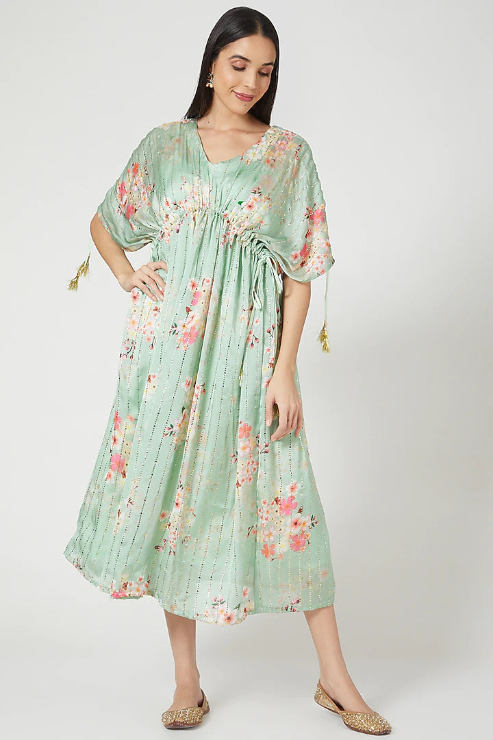 Sea Green Kimono Kaftan Indian Clothing in Denver, CO, Aurora, CO, Boulder, CO, Fort Collins, CO, Colorado Springs, CO, Parker, CO, Highlands Ranch, CO, Cherry Creek, CO, Centennial, CO, and Longmont, CO. NATIONWIDE SHIPPING USA- India Fashion X