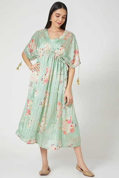 Sea Green Kimono Kaftan Indian Clothing in Denver, CO, Aurora, CO, Boulder, CO, Fort Collins, CO, Colorado Springs, CO, Parker, CO, Highlands Ranch, CO, Cherry Creek, CO, Centennial, CO, and Longmont, CO. NATIONWIDE SHIPPING USA- India Fashion X
