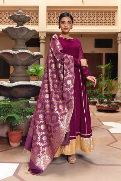 Plum Anarkali - Indian Clothing in Denver, CO, Aurora, CO, Boulder, CO, Fort Collins, CO, Colorado Springs, CO, Parker, CO, Highlands Ranch, CO, Cherry Creek, CO, Centennial, CO, and Longmont, CO. Nationwide shipping USA - India Fashion X