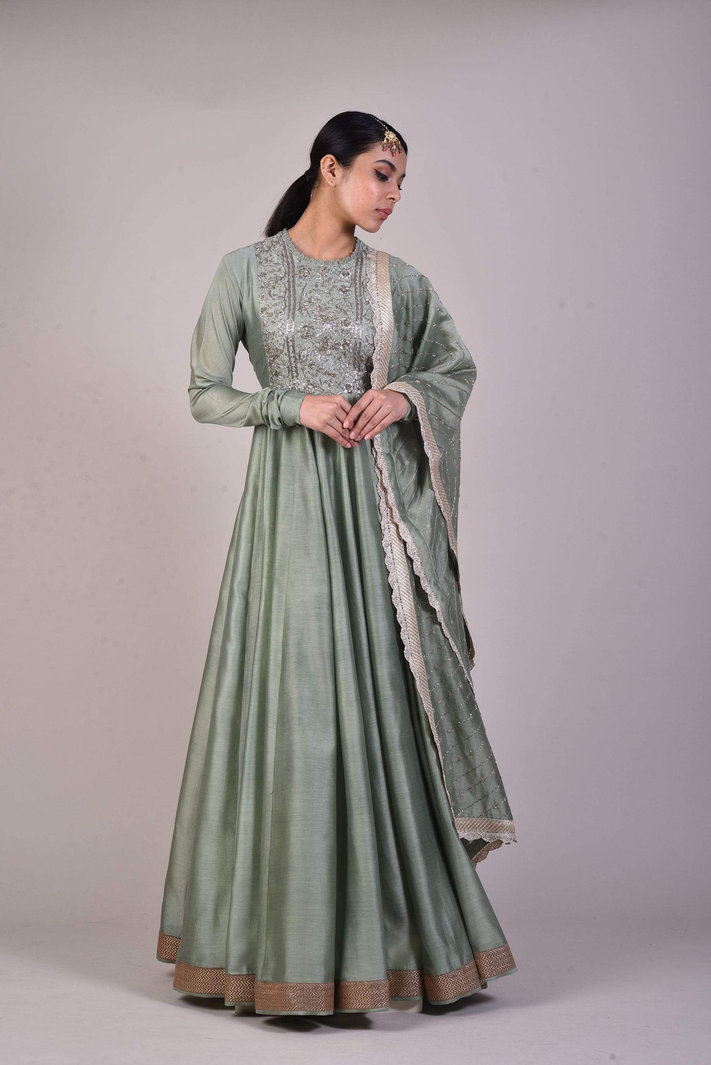 Mint Green Yoke Anarkali - Indian Clothing in Denver, CO, Aurora, CO, Boulder, CO, Fort Collins, CO, Colorado Springs, CO, Parker, CO, Highlands Ranch, CO, Cherry Creek, CO, Centennial, CO, and Longmont, CO. Nationwide shipping USA - India Fashion X