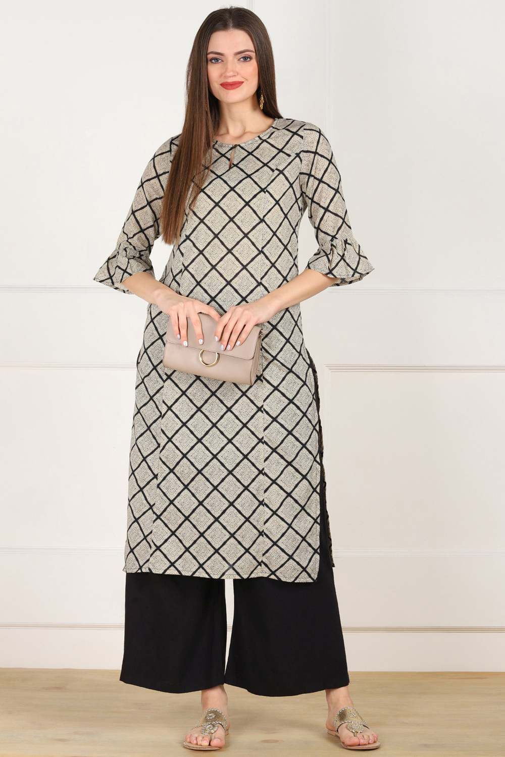 Checkered Print Kurti Indian Clothing in Denver, CO, Aurora, CO, Boulder, CO, Fort Collins, CO, Colorado Springs, CO, Parker, CO, Highlands Ranch, CO, Cherry Creek, CO, Centennial, CO, and Longmont, CO. NATIONWIDE SHIPPING USA- India Fashion X