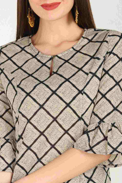 Checkered Print Kurti Indian Clothing in Denver, CO, Aurora, CO, Boulder, CO, Fort Collins, CO, Colorado Springs, CO, Parker, CO, Highlands Ranch, CO, Cherry Creek, CO, Centennial, CO, and Longmont, CO. NATIONWIDE SHIPPING USA- India Fashion X