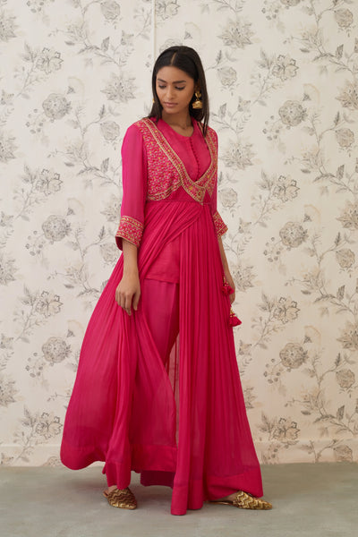 Hot Pink Angrakha Set Indian Clothing in Denver, CO, Aurora, CO, Boulder, CO, Fort Collins, CO, Colorado Springs, CO, Parker, CO, Highlands Ranch, CO, Cherry Creek, CO, Centennial, CO, and Longmont, CO. NATIONWIDE SHIPPING USA- India Fashion X