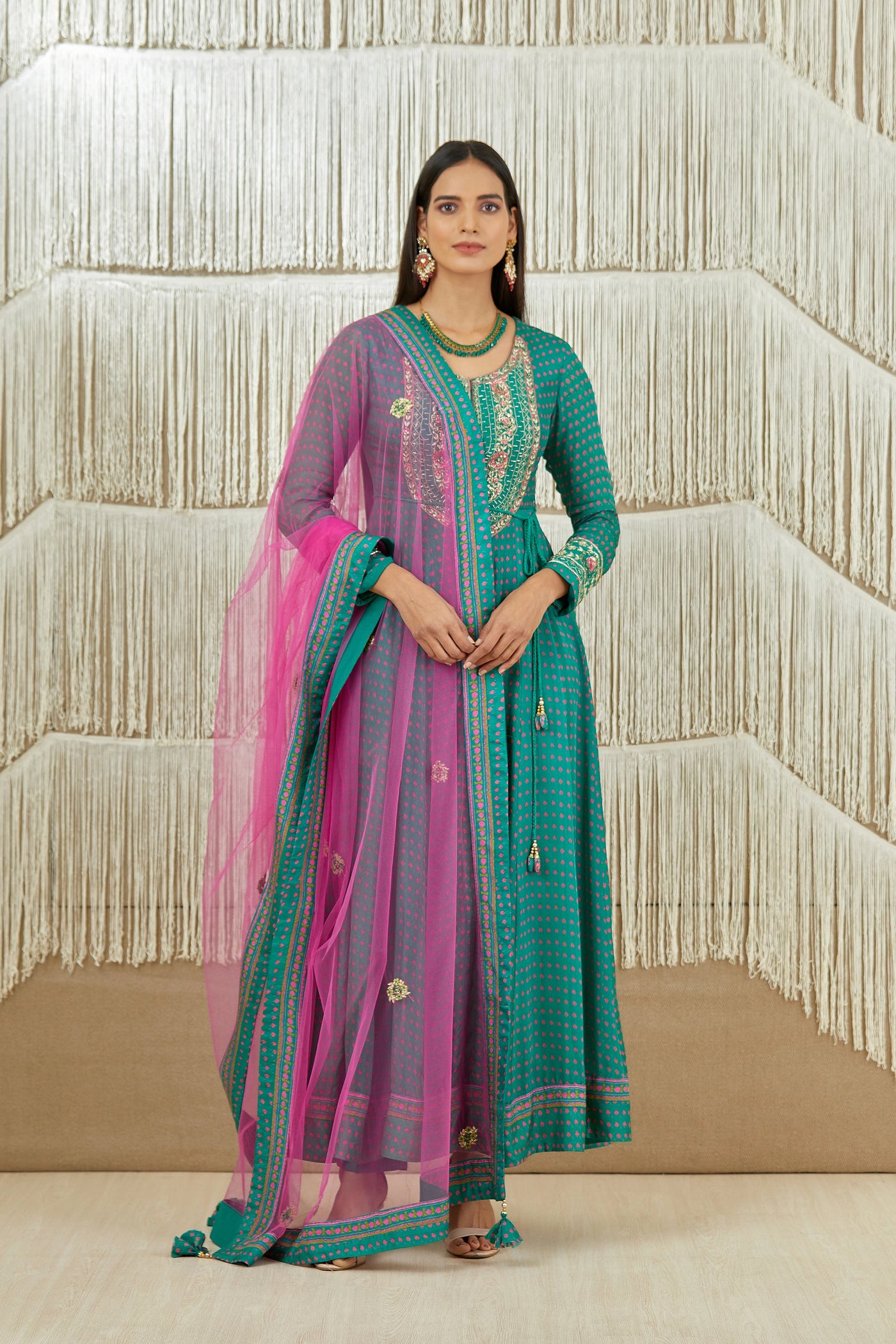 Teal Zardozi Anarkali Set Indian Clothing in Denver, CO, Aurora, CO, Boulder, CO, Fort Collins, CO, Colorado Springs, CO, Parker, CO, Highlands Ranch, CO, Cherry Creek, CO, Centennial, CO, and Longmont, CO. NATIONWIDE SHIPPING USA- India Fashion X