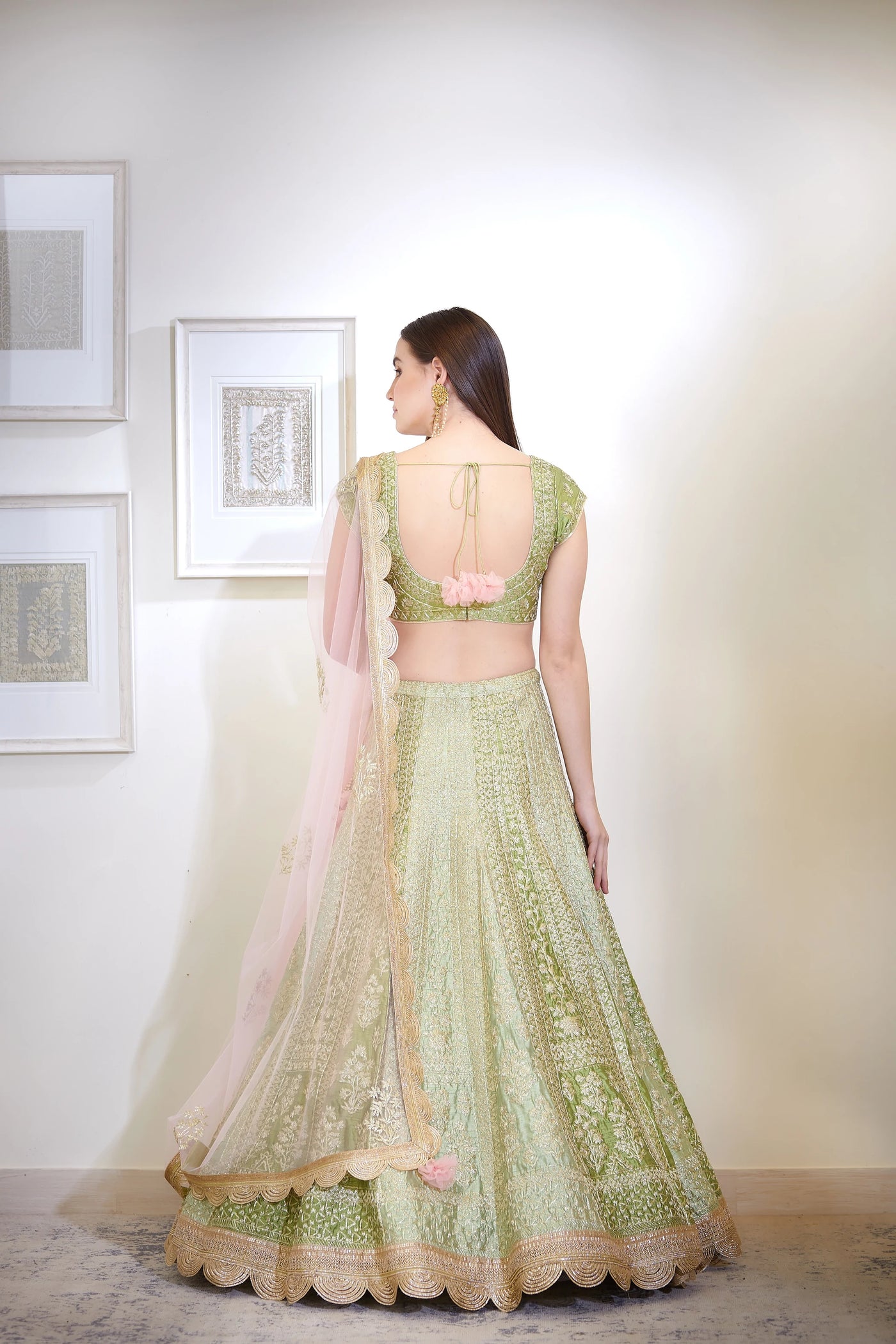 Green Embroidered Lehenga Indian Clothing in Denver, CO, Aurora, CO, Boulder, CO, Fort Collins, CO, Colorado Springs, CO, Parker, CO, Highlands Ranch, CO, Cherry Creek, CO, Centennial, CO, and Longmont, CO. NATIONWIDE SHIPPING USA- India Fashion X