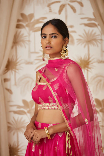 Magenta Zardosi Lehenga Set Indian Clothing in Denver, CO, Aurora, CO, Boulder, CO, Fort Collins, CO, Colorado Springs, CO, Parker, CO, Highlands Ranch, CO, Cherry Creek, CO, Centennial, CO, and Longmont, CO. NATIONWIDE SHIPPING USA- India Fashion X