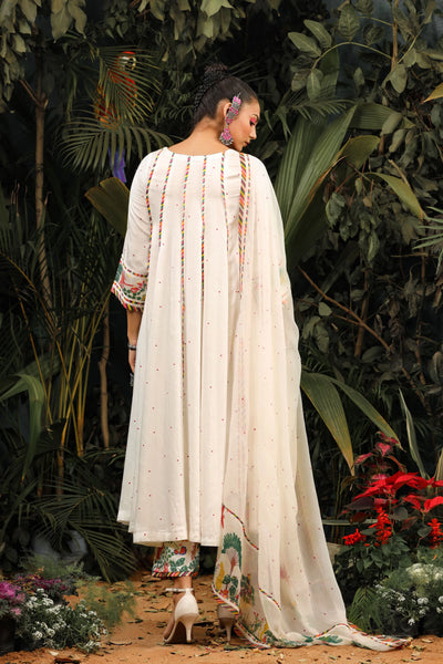 White Tropical Kalidar Anarkali Indian Clothing in Denver, CO, Aurora, CO, Boulder, CO, Fort Collins, CO, Colorado Springs, CO, Parker, CO, Highlands Ranch, CO, Cherry Creek, CO, Centennial, CO, and Longmont, CO. NATIONWIDE SHIPPING USA- India Fashion X