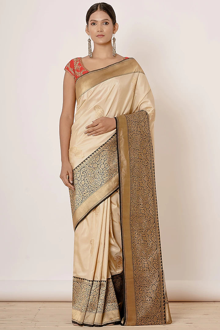 Ivory Embroidered Saree Indian Clothing in Denver, CO, Aurora, CO, Boulder, CO, Fort Collins, CO, Colorado Springs, CO, Parker, CO, Highlands Ranch, CO, Cherry Creek, CO, Centennial, CO, and Longmont, CO. NATIONWIDE SHIPPING USA- India Fashion X