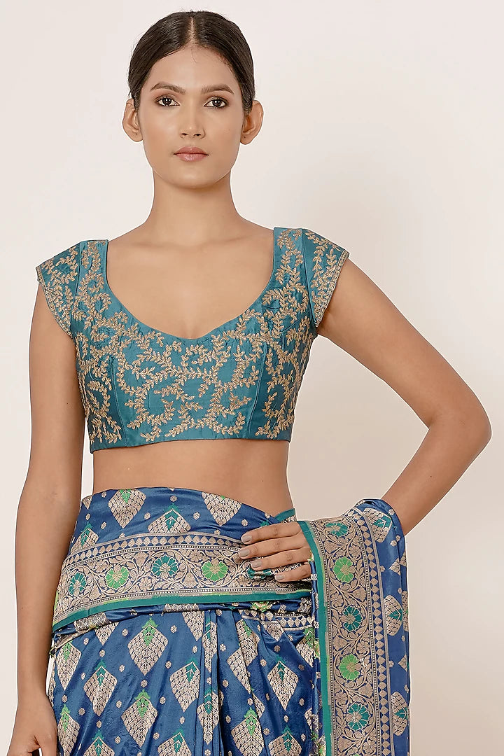 Bright Peacock Blue Saree Set Indian Clothing in Denver, CO, Aurora, CO, Boulder, CO, Fort Collins, CO, Colorado Springs, CO, Parker, CO, Highlands Ranch, CO, Cherry Creek, CO, Centennial, CO, and Longmont, CO. NATIONWIDE SHIPPING USA- India Fashion X