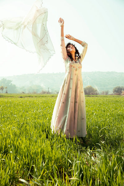 Leafy Pink Anarkali Suit Set Indian Clothing in Denver, CO, Aurora, CO, Boulder, CO, Fort Collins, CO, Colorado Springs, CO, Parker, CO, Highlands Ranch, CO, Cherry Creek, CO, Centennial, CO, and Longmont, CO. NATIONWIDE SHIPPING USA- India Fashion X