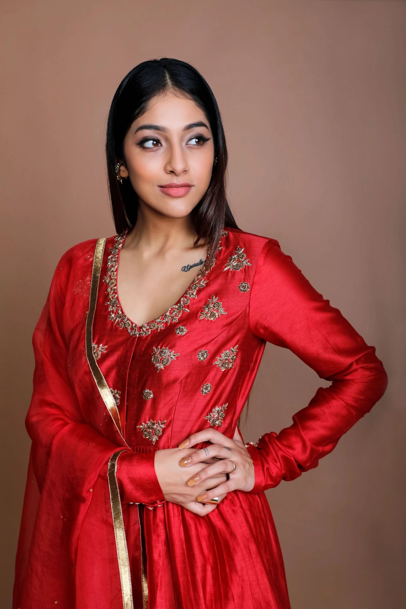 Red Antique Gold Pleated Anarkali Indian Clothing in Denver, CO, Aurora, CO, Boulder, CO, Fort Collins, CO, Colorado Springs, CO, Parker, CO, Highlands Ranch, CO, Cherry Creek, CO, Centennial, CO, and Longmont, CO. NATIONWIDE SHIPPING USA- India Fashion X