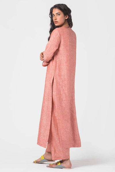 Pink Chambray Tunic Set Indian Clothing in Denver, CO, Aurora, CO, Boulder, CO, Fort Collins, CO, Colorado Springs, CO, Parker, CO, Highlands Ranch, CO, Cherry Creek, CO, Centennial, CO, and Longmont, CO. NATIONWIDE SHIPPING USA- India Fashion X