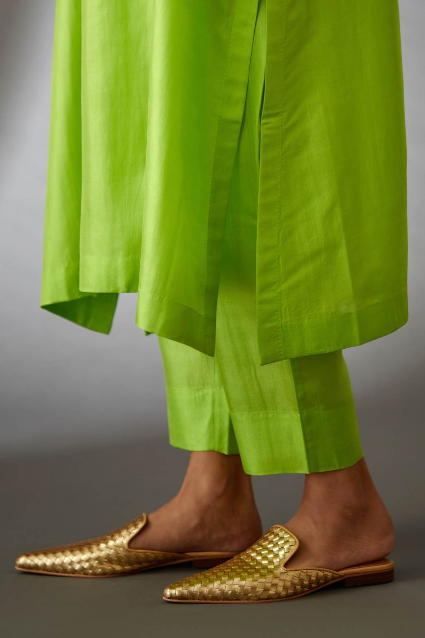 Lime Hand Embroidered Tunic Set - Indian Clothing in Denver, CO, Aurora, CO, Boulder, CO, Fort Collins, CO, Colorado Springs, CO, Parker, CO, Highlands Ranch, CO, Cherry Creek, CO, Centennial, CO, and Longmont, CO. Nationwide shipping USA - India Fashion X