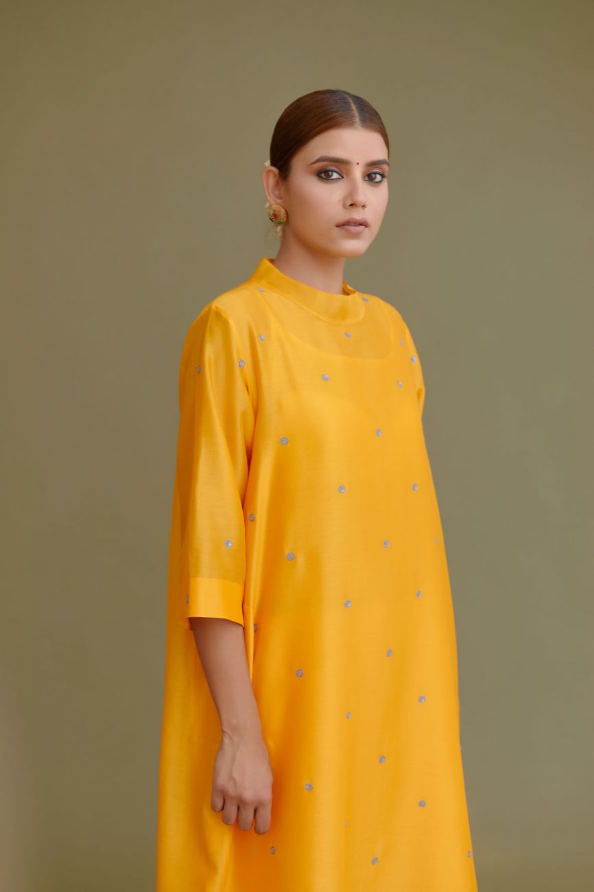 Mango Silk Tunic Set - Indian Clothing in Denver, CO, Aurora, CO, Boulder, CO, Fort Collins, CO, Colorado Springs, CO, Parker, CO, Highlands Ranch, CO, Cherry Creek, CO, Centennial, CO, and Longmont, CO. Nationwide shipping USA - India Fashion X