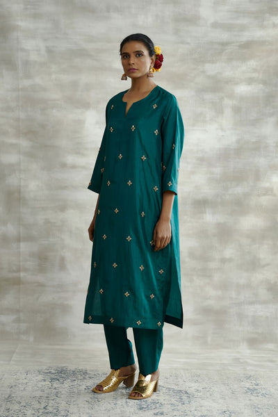 Turquoise Silk Tunic Set - Indian Clothing in Denver, CO, Aurora, CO, Boulder, CO, Fort Collins, CO, Colorado Springs, CO, Parker, CO, Highlands Ranch, CO, Cherry Creek, CO, Centennial, CO, and Longmont, CO. Nationwide shipping USA - India Fashion X