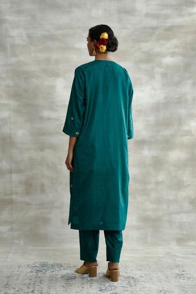 Turquoise Silk Tunic Set - Indian Clothing in Denver, CO, Aurora, CO, Boulder, CO, Fort Collins, CO, Colorado Springs, CO, Parker, CO, Highlands Ranch, CO, Cherry Creek, CO, Centennial, CO, and Longmont, CO. Nationwide shipping USA - India Fashion X