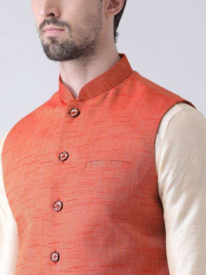 Cream Fitted Kurta Nehru Jacket Indian Clothing in Denver, CO, Aurora, CO, Boulder, CO, Fort Collins, CO, Colorado Springs, CO, Parker, CO, Highlands Ranch, CO, Cherry Creek, CO, Centennial, CO, and Longmont, CO. NATIONWIDE SHIPPING USA- India Fashion X