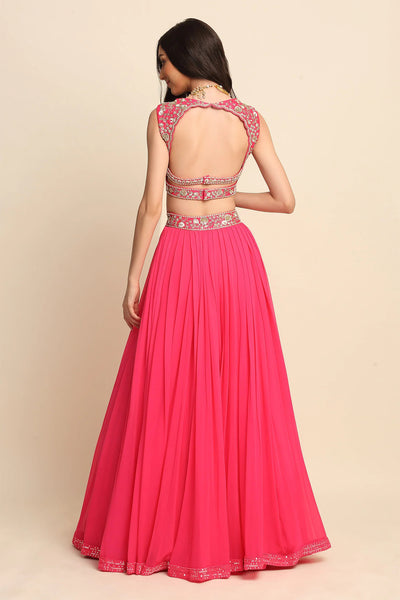 Pink Shantoon Lehenga Set - Indian Clothing in Denver, CO, Aurora, CO, Boulder, CO, Fort Collins, CO, Colorado Springs, CO, Parker, CO, Highlands Ranch, CO, Cherry Creek, CO, Centennial, CO, and Longmont, CO. Nationwide shipping USA - India Fashion X