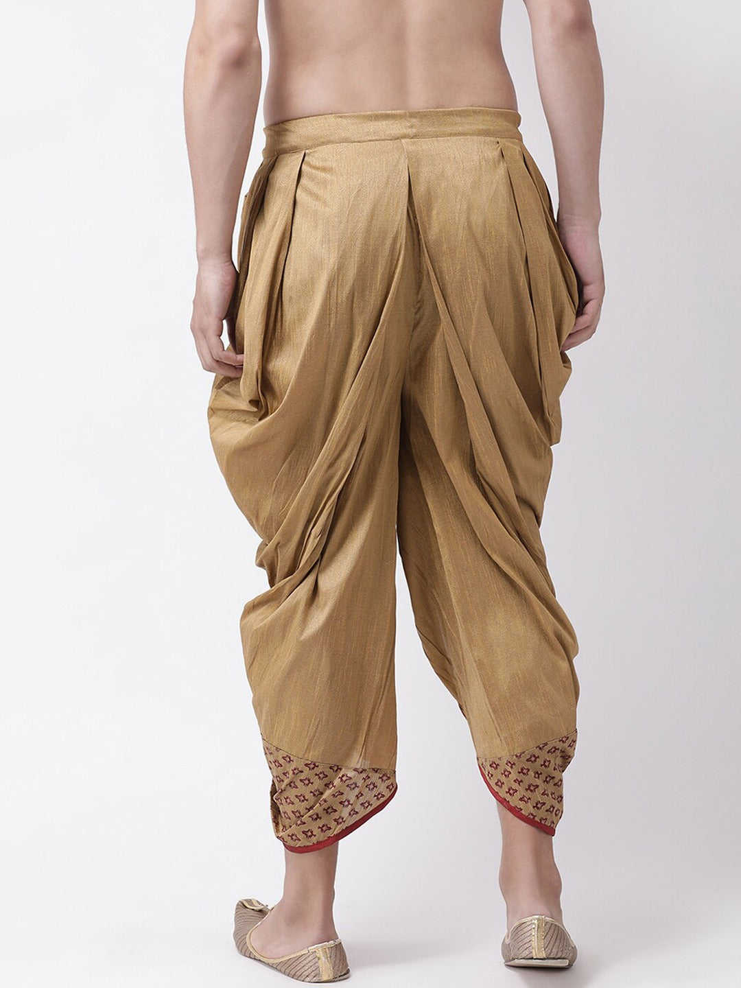 Solid Color Cotton Silk Dhoti Pant in Maroon : MLC525