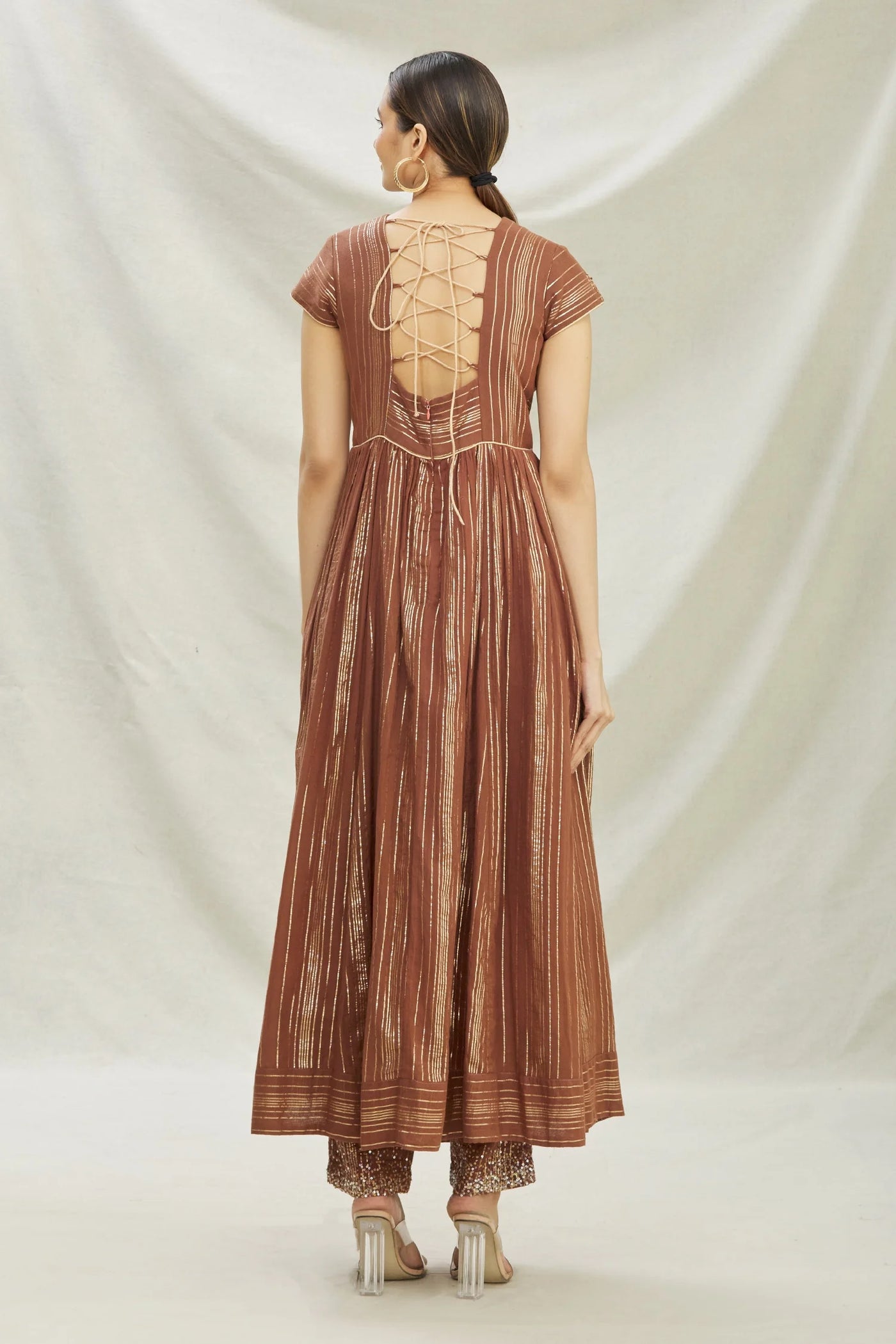 Brown Cotton Anarkali Set Indian Clothing in Denver, CO, Aurora, CO, Boulder, CO, Fort Collins, CO, Colorado Springs, CO, Parker, CO, Highlands Ranch, CO, Cherry Creek, CO, Centennial, CO, and Longmont, CO. NATIONWIDE SHIPPING USA- India Fashion X