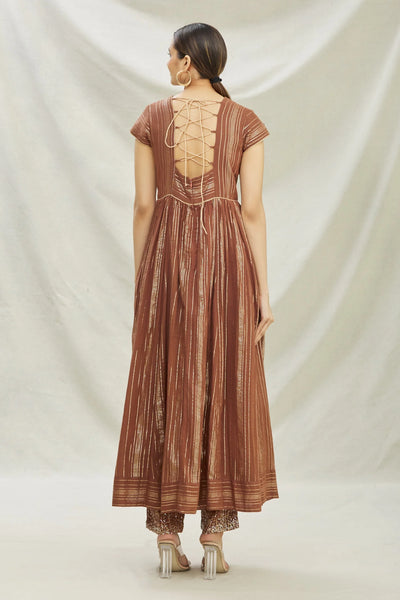 Brown Cotton Anarkali Set Indian Clothing in Denver, CO, Aurora, CO, Boulder, CO, Fort Collins, CO, Colorado Springs, CO, Parker, CO, Highlands Ranch, CO, Cherry Creek, CO, Centennial, CO, and Longmont, CO. NATIONWIDE SHIPPING USA- India Fashion X