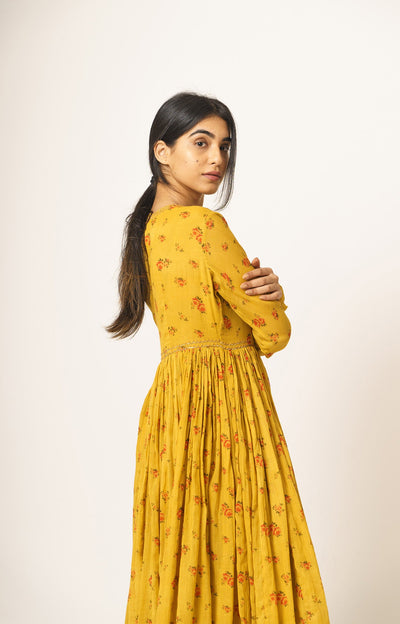 Mustard Anarkali - Indian Clothing in Denver, CO, Aurora, CO, Boulder, CO, Fort Collins, CO, Colorado Springs, CO, Parker, CO, Highlands Ranch, CO, Cherry Creek, CO, Centennial, CO, and Longmont, CO. Nationwide shipping USA - India Fashion X