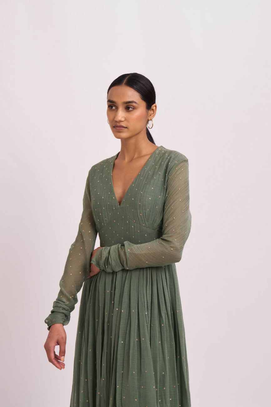 Leaf Green Anarkali - Indian Clothing in Denver, CO, Aurora, CO, Boulder, CO, Fort Collins, CO, Colorado Springs, CO, Parker, CO, Highlands Ranch, CO, Cherry Creek, CO, Centennial, CO, and Longmont, CO. Nationwide shipping USA - India Fashion X