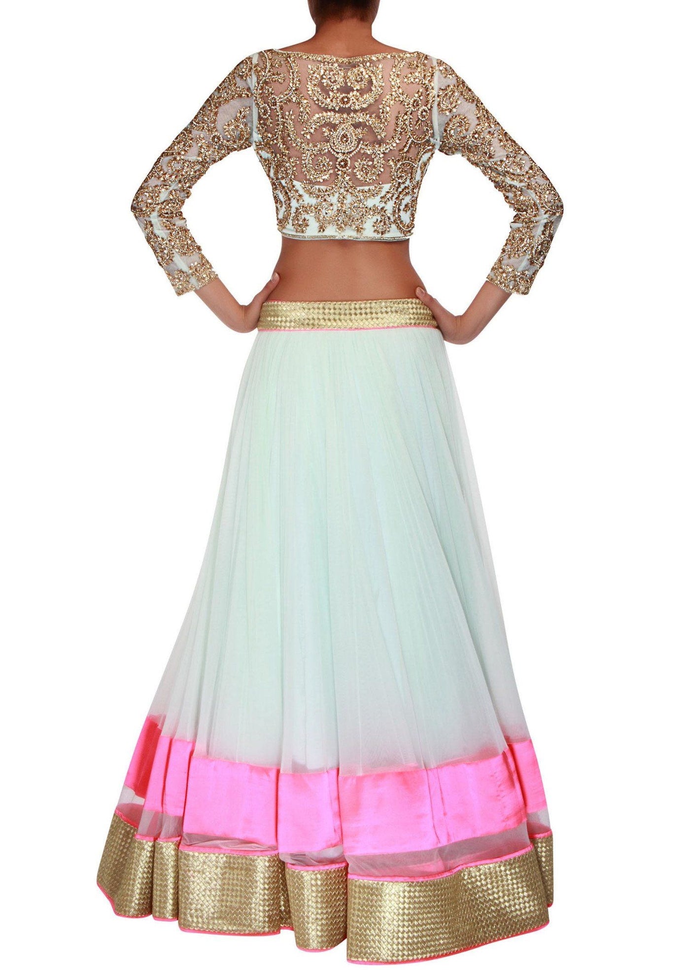 Pink and Magenta Net Lehenga - Indian Clothing in Denver, CO, Aurora, CO, Boulder, CO, Fort Collins, CO, Colorado Springs, CO, Parker, CO, Highlands Ranch, CO, Cherry Creek, CO, Centennial, CO, and Longmont, CO. Nationwide shipping USA - India Fashion X