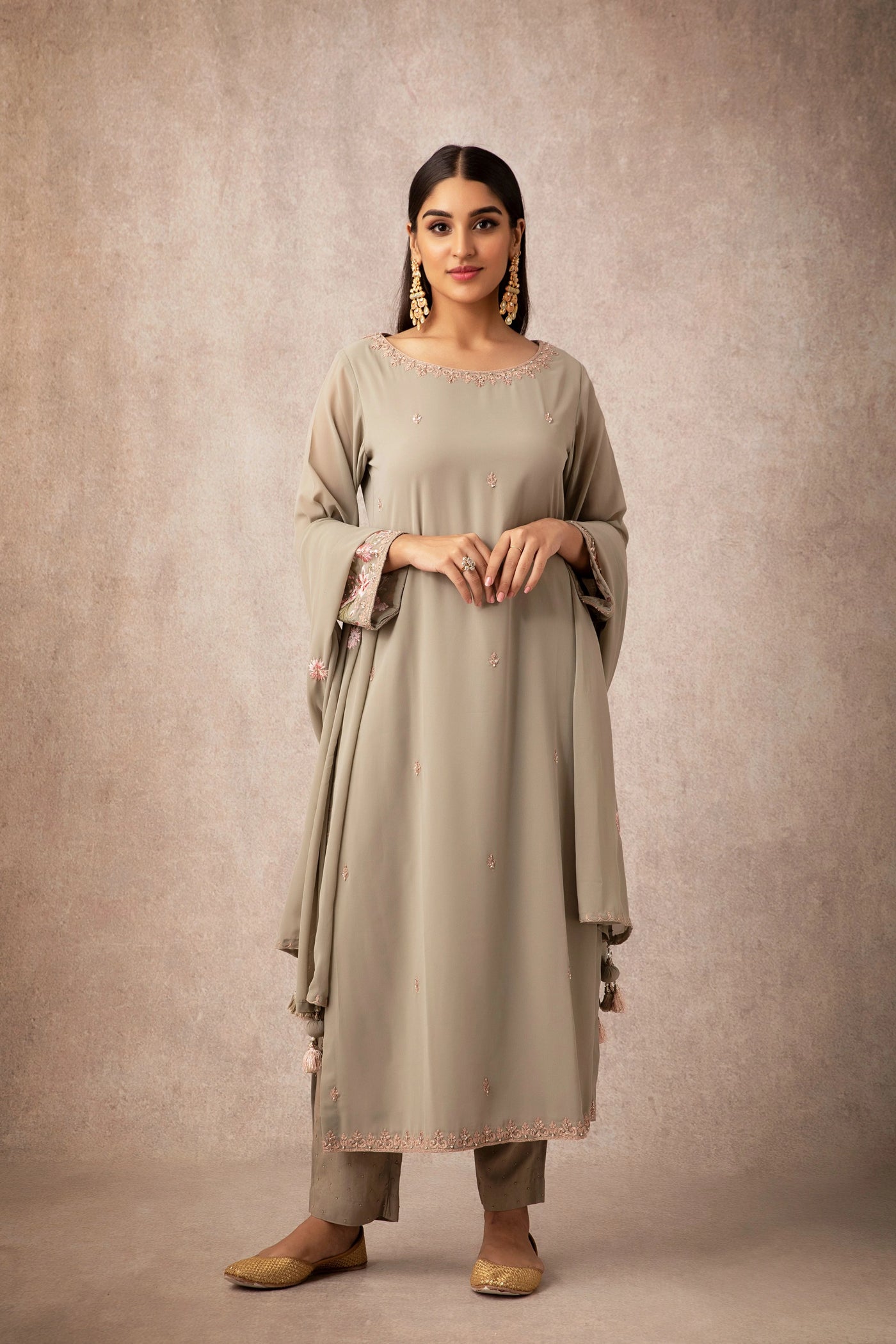 Olive Straight Kurta Set - Indian Clothing in Denver, CO, Aurora, CO, Boulder, CO, Fort Collins, CO, Colorado Springs, CO, Parker, CO, Highlands Ranch, CO, Cherry Creek, CO, Centennial, CO, and Longmont, CO. Nationwide shipping USA - India Fashion X