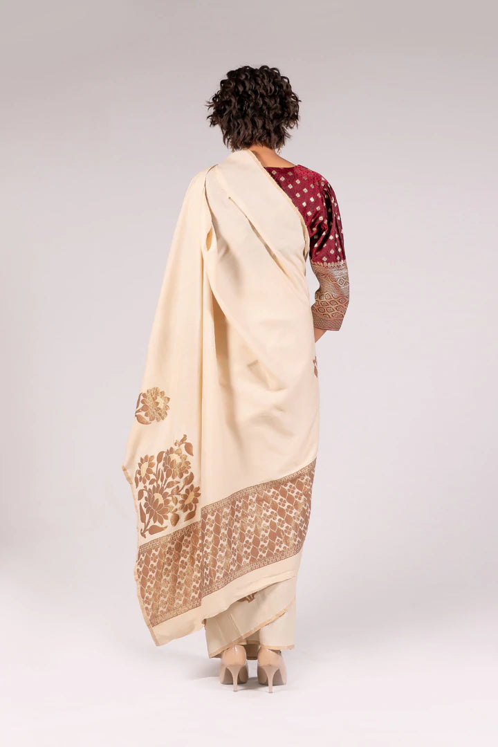 Ivory Sangi Saree - Indian Clothing in Denver, CO, Aurora, CO, Boulder, CO, Fort Collins, CO, Colorado Springs, CO, Parker, CO, Highlands Ranch, CO, Cherry Creek, CO, Centennial, CO, and Longmont, CO. Nationwide shipping USA - India Fashion X