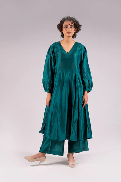 Teal Ksama Kurta Set - Indian Clothing in Denver, CO, Aurora, CO, Boulder, CO, Fort Collins, CO, Colorado Springs, CO, Parker, CO, Highlands Ranch, CO, Cherry Creek, CO, Centennial, CO, and Longmont, CO. Nationwide shipping USA - India Fashion X