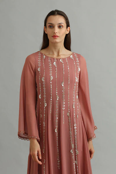 Muted Pink Folk Line Kaftan Indian Clothing in Denver, CO, Aurora, CO, Boulder, CO, Fort Collins, CO, Colorado Springs, CO, Parker, CO, Highlands Ranch, CO, Cherry Creek, CO, Centennial, CO, and Longmont, CO. NATIONWIDE SHIPPING USA- India Fashion X