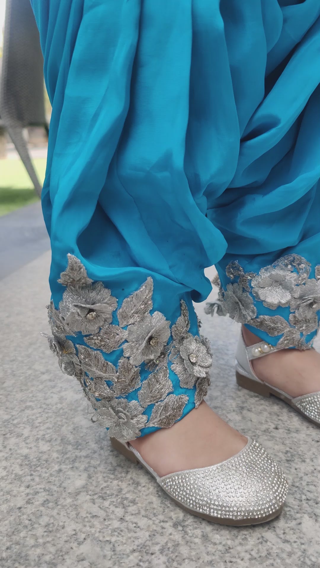 Girls' Cerulean Blue Patiala Suit- Indian Clothing in Denver, CO, Aurora, CO, Boulder, CO, Fort Collins, CO, Colorado Springs, CO, Parker, CO, Highlands Ranch, CO, Cherry Creek, CO, Centennial, CO, and Longmont, CO. Nationwide shipping USA- India Fashion X