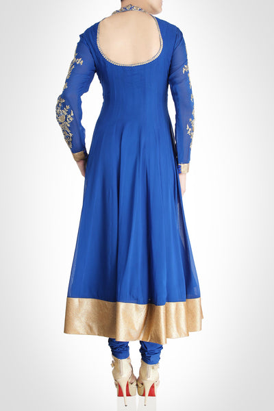 Gota Saini Anarkali: Blue Indian Clothing in Denver, CO, Aurora, CO, Boulder, CO, Fort Collins, CO, Colorado Springs, CO, Parker, CO, Highlands Ranch, CO, Cherry Creek, CO, Centennial, CO, and Longmont, CO. NATIONWIDE SHIPPING USA- India Fashion X