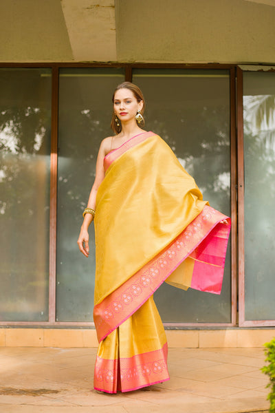 Canary Yellow Banarasi Saree Indian Clothing in Denver, CO, Aurora, CO, Boulder, CO, Fort Collins, CO, Colorado Springs, CO, Parker, CO, Highlands Ranch, CO, Cherry Creek, CO, Centennial, CO, and Longmont, CO. NATIONWIDE SHIPPING USA- India Fashion X
