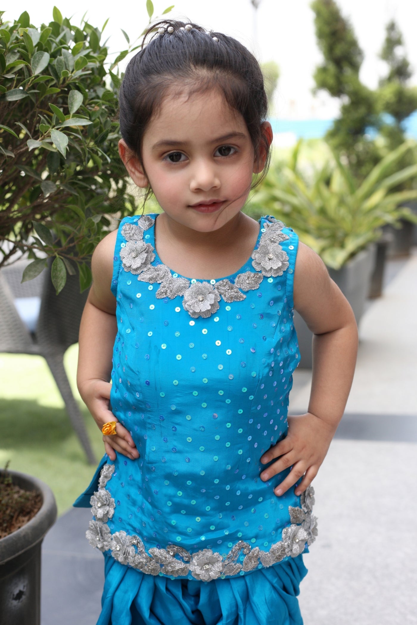 Girls' Cerulean Blue Patiala Suit Indian Clothing in Denver, CO, Aurora, CO, Boulder, CO, Fort Collins, CO, Colorado Springs, CO, Parker, CO, Highlands Ranch, CO, Cherry Creek, CO, Centennial, CO, and Longmont, CO. NATIONWIDE SHIPPING USA- India Fashion X