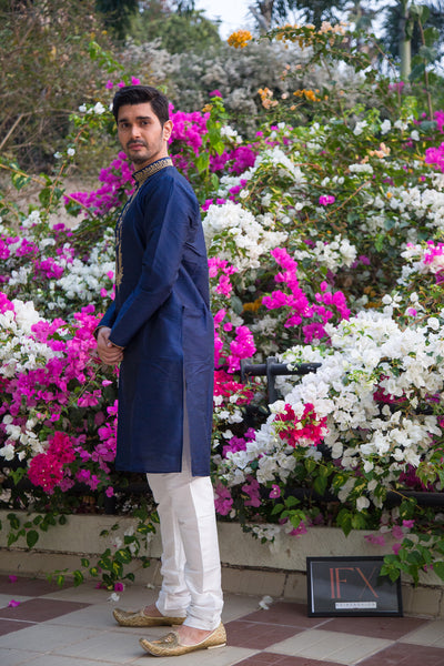 Navy Embroidered Kurta Set Indian Clothing in Denver, CO, Aurora, CO, Boulder, CO, Fort Collins, CO, Colorado Springs, CO, Parker, CO, Highlands Ranch, CO, Cherry Creek, CO, Centennial, CO, and Longmont, CO. NATIONWIDE SHIPPING USA- India Fashion X