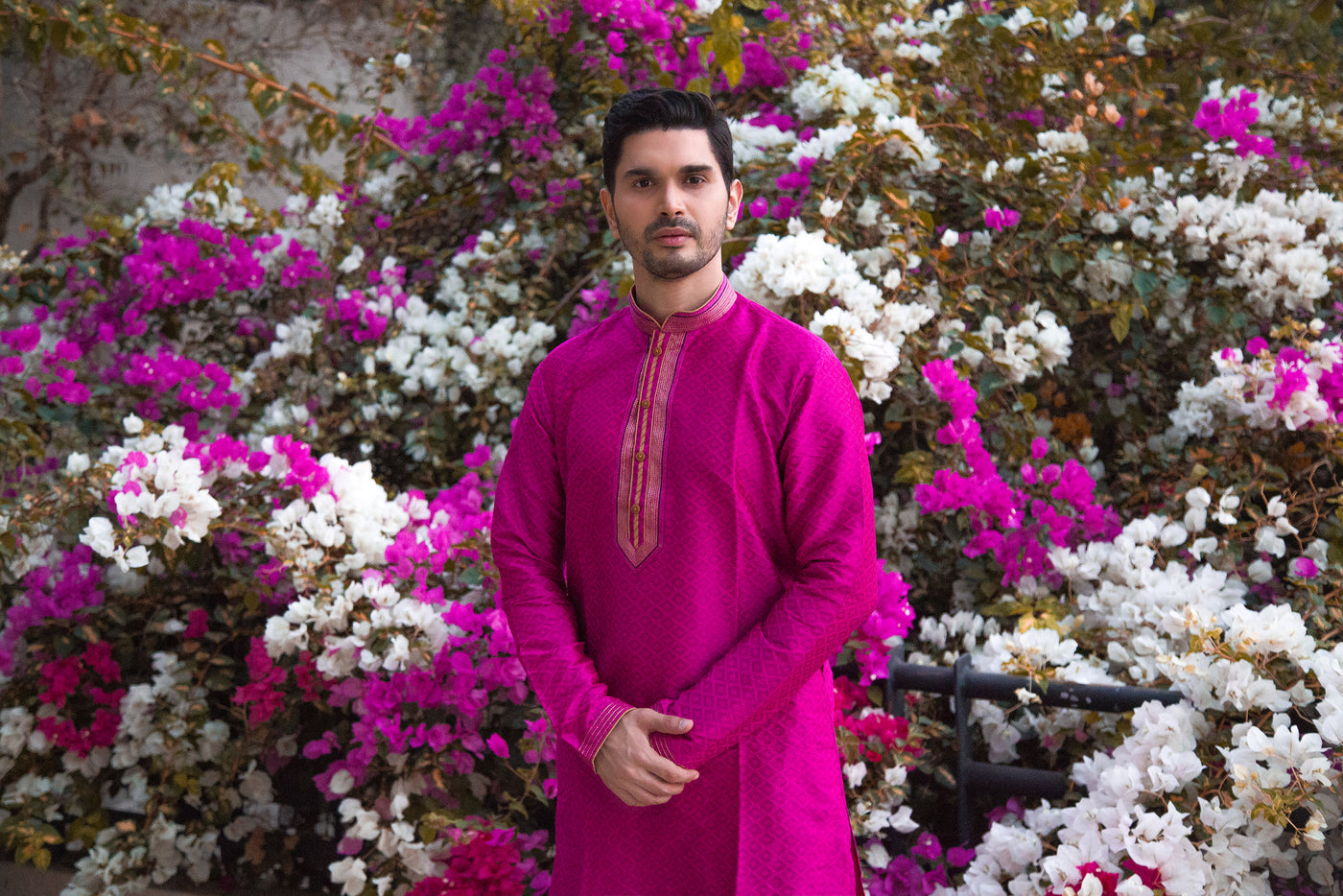 Magenta Embroidered Kurta Set Indian Clothing in Denver, CO, Aurora, CO, Boulder, CO, Fort Collins, CO, Colorado Springs, CO, Parker, CO, Highlands Ranch, CO, Cherry Creek, CO, Centennial, CO, and Longmont, CO. NATIONWIDE SHIPPING USA- India Fashion X